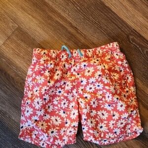 J.CREW 6" Stretch Swim Trunk in Floral Print Sz XS Men's ORANGE
